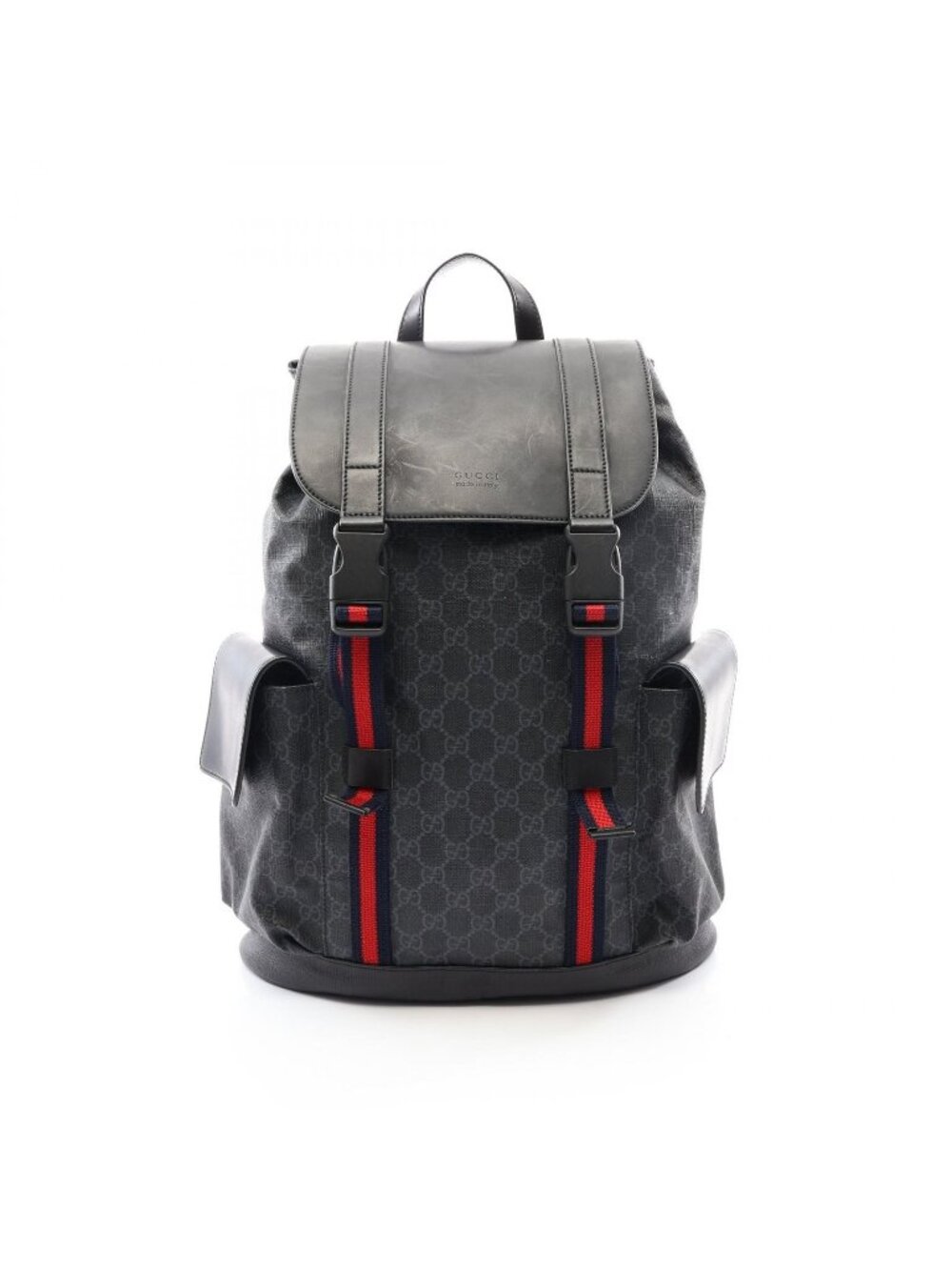 Gucci Backpack Soft GG Supreme Sherry Line Black Leather